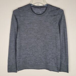 Lululemon Swiftly Breathe Long Sleeve Shirt Vented Camo Green Gray Size 4